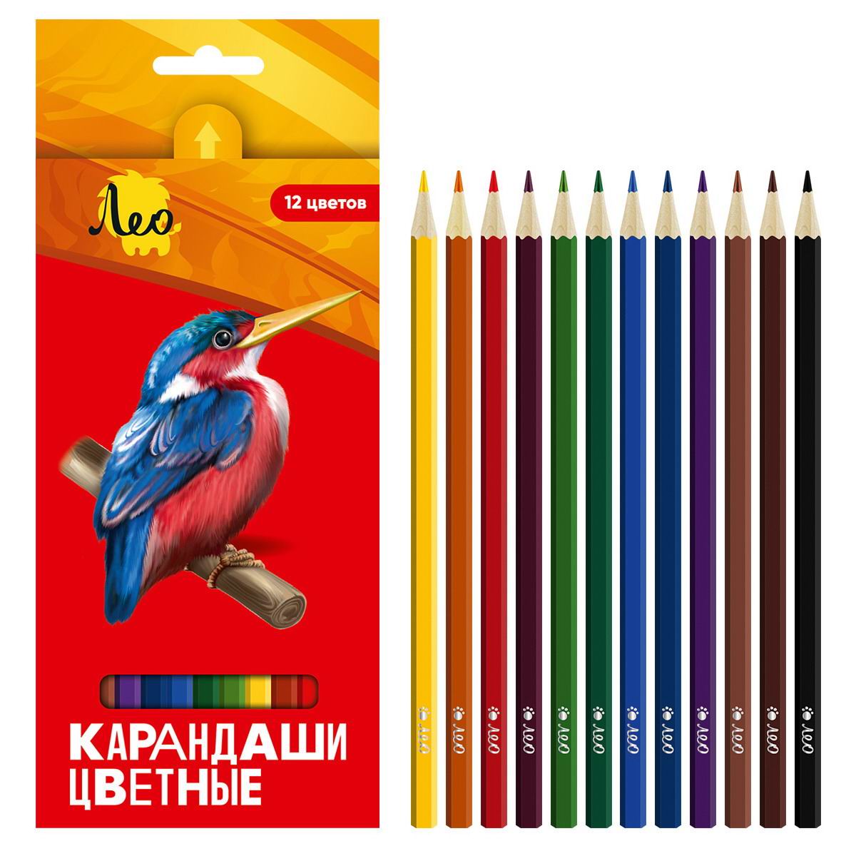 

Набор цветных карандашей Лео Ярко 12 цветов LBSCP-12, Разноцветные, LBSCP-12