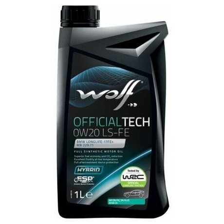 

Моторное масло Wolf OfficialTech LS-FE 0W20 1 л, OfficialTech LS-FE