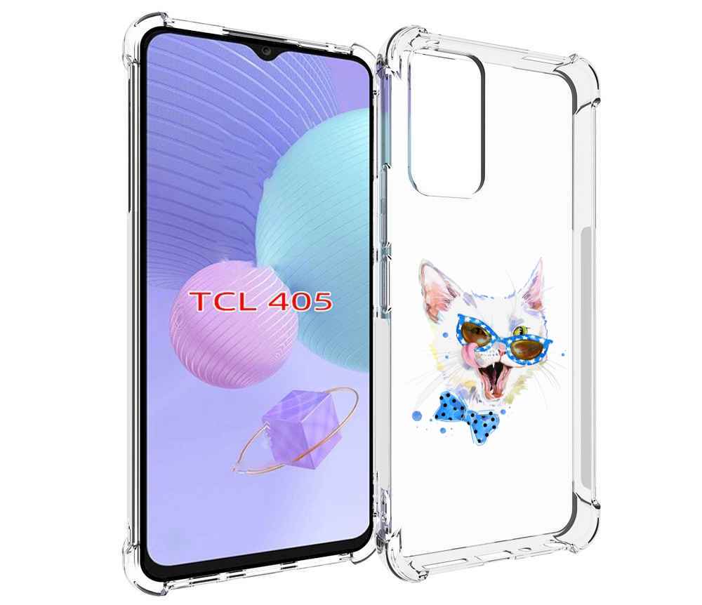 

Чехол MyPads белый кот для TCL 405, Tocco