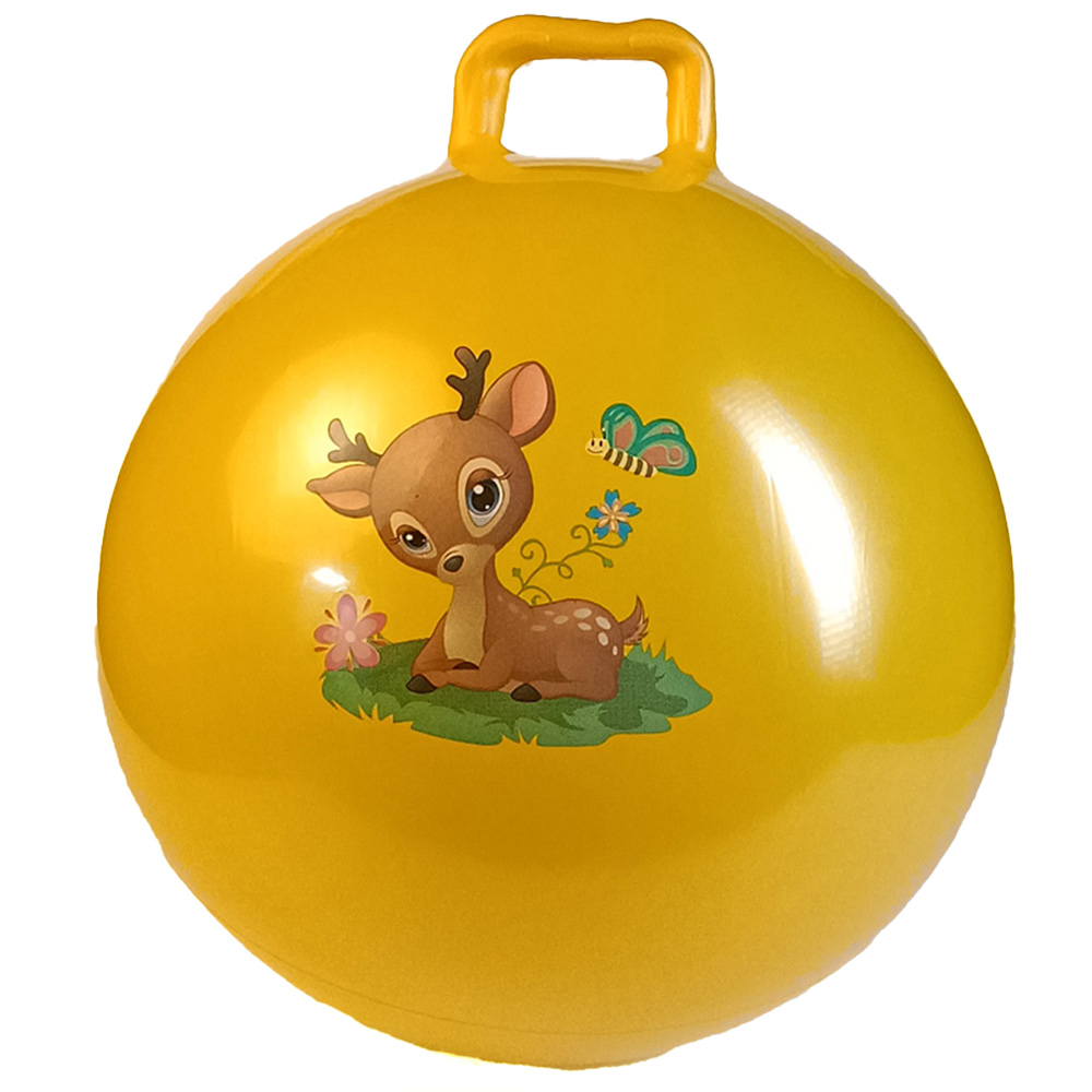 Мяч прыгун Bolalar с ручкой, желтый, 55 см