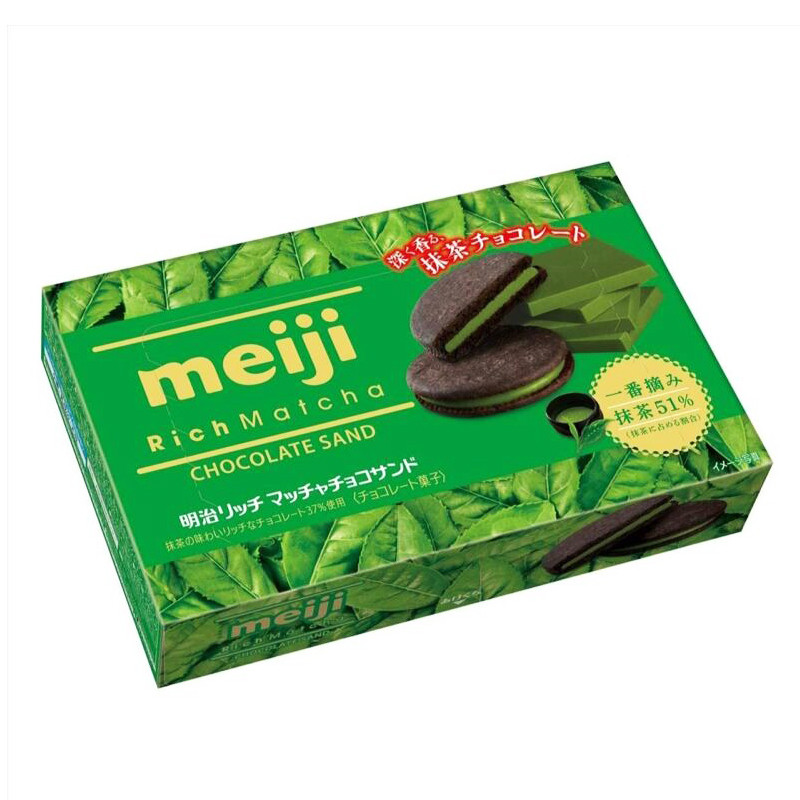 Печенье шоколадное Meiji со вкусом чая Матча, 96 г