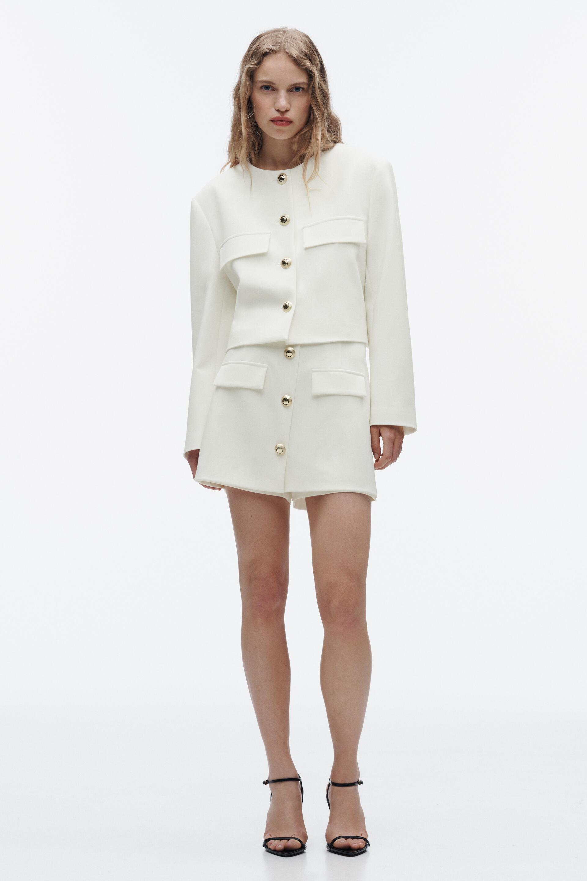 

Жакет женский ZARA 02424744 белый S (доставка из-за рубежа), 02424744