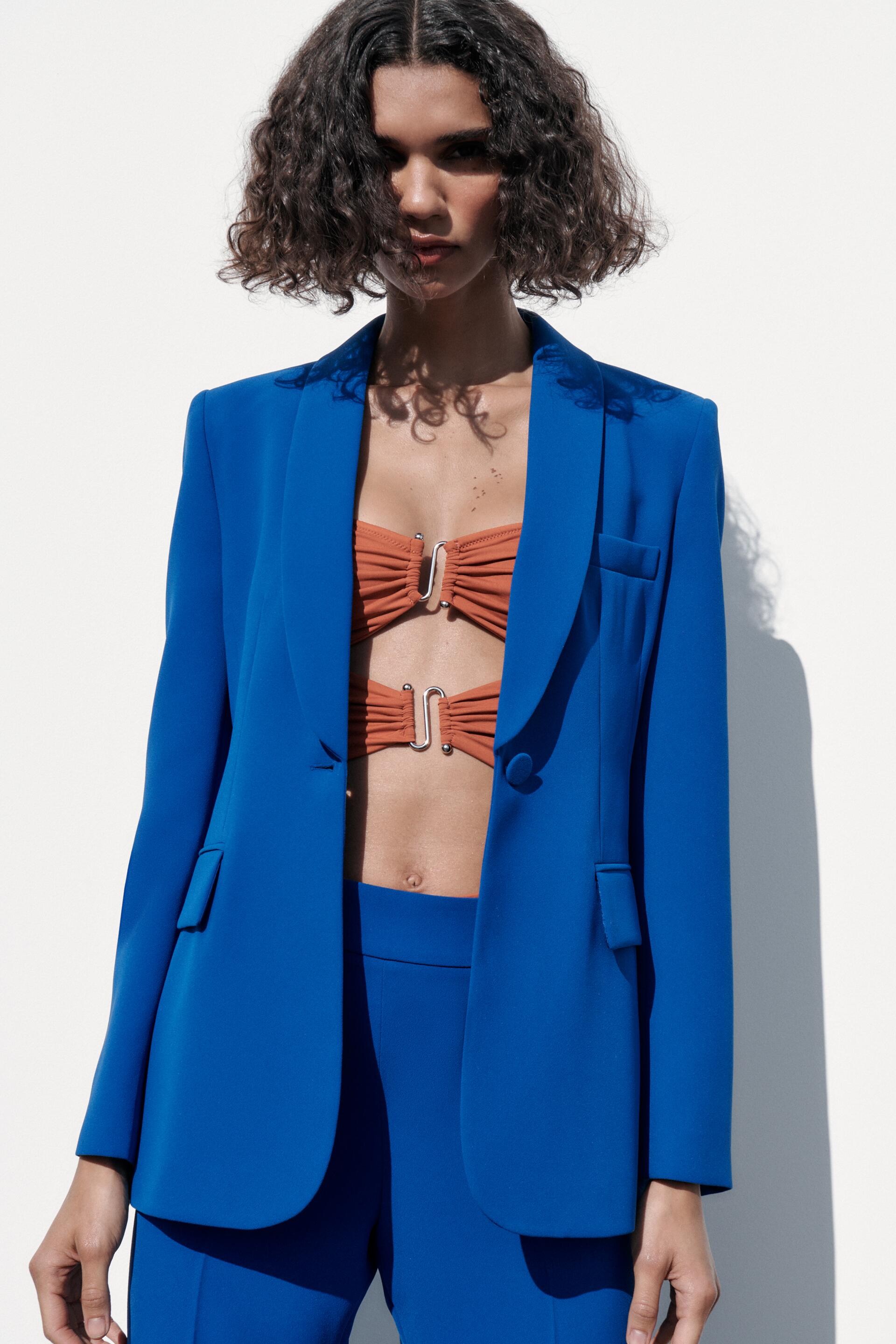 

Жакет женский ZARA 02431187 голубой M (доставка из-за рубежа), 02431187