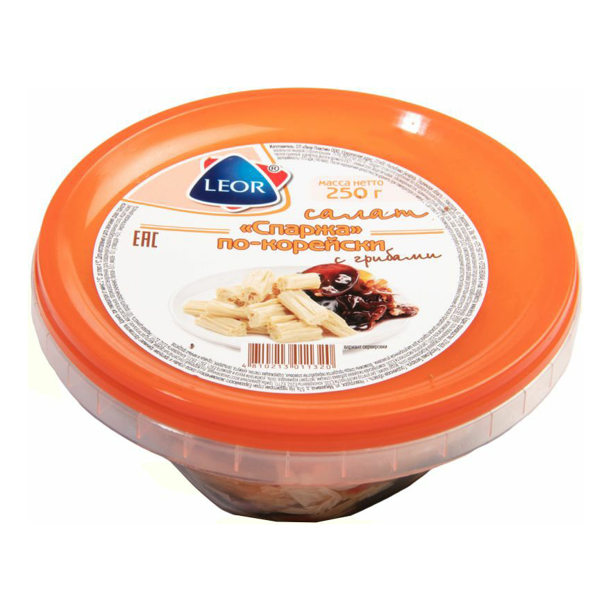 

Салат Leor Спаржа по-корейски с грибами 250 г
