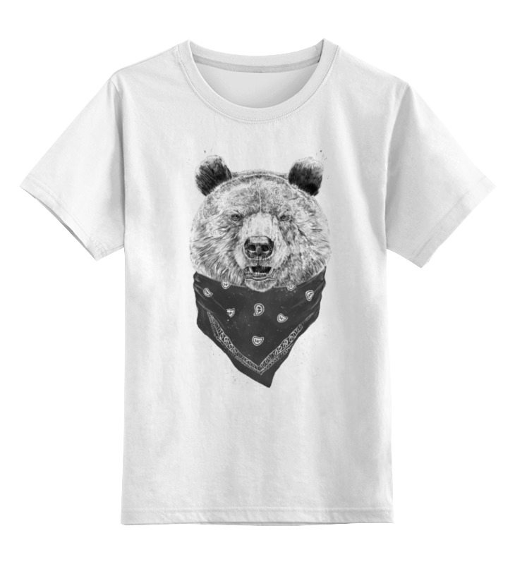 Футболка детская Printio Медведь цв. белый р. 152 футболка детская printio полярный медведь двойная экспозиция цв белый р 140