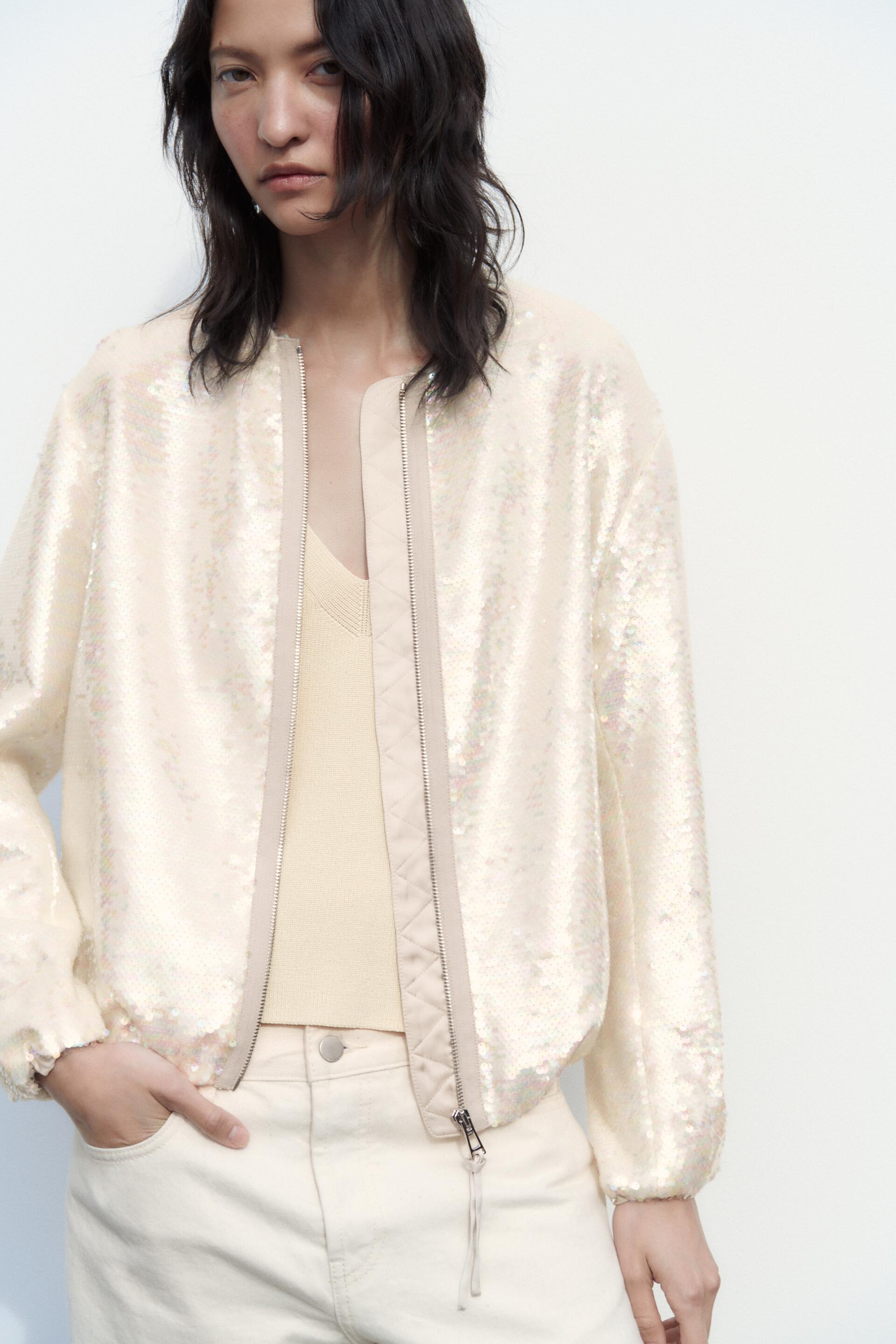 

Жакет женский ZARA 02451003 бежевый M (доставка из-за рубежа), 02451003