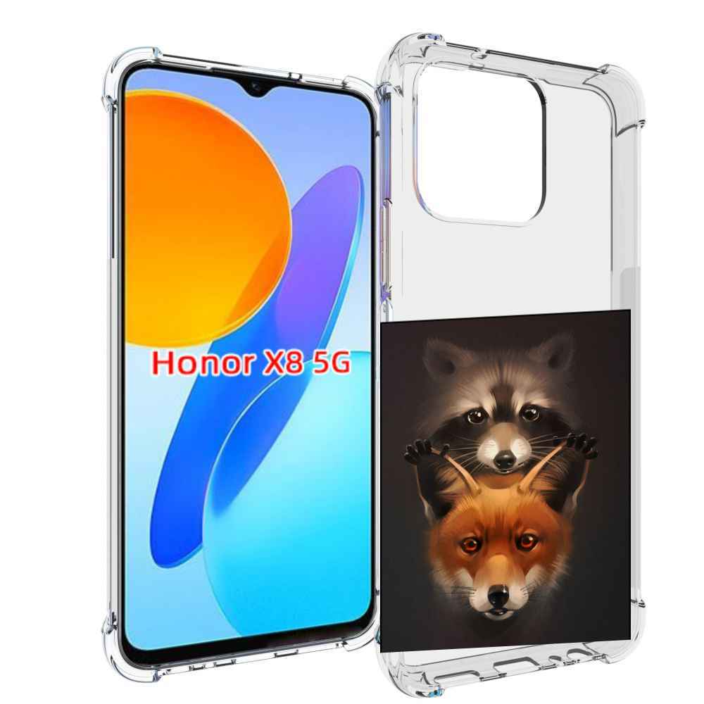 

Чехол MyPads енотик-лисенок для Honor X8 5G, Прозрачный, Tocco