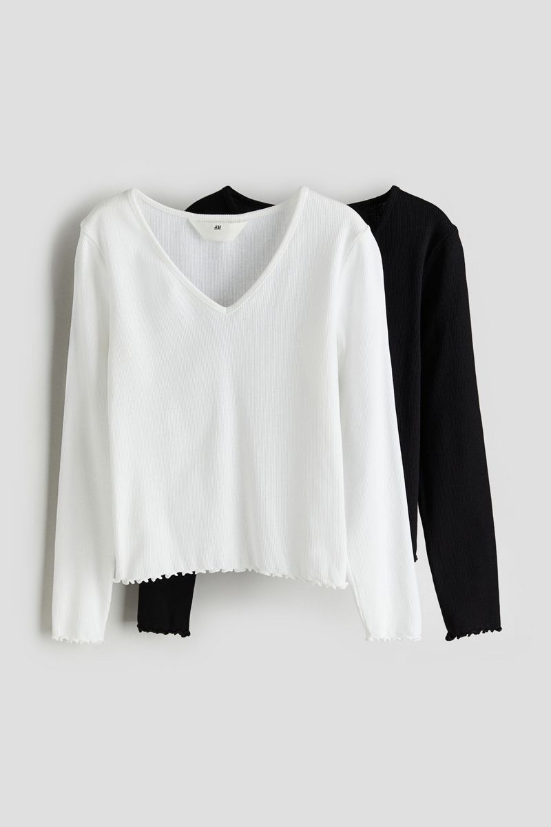 

Лонгслив детский H&M 1231968, черный; белый, 134, 1231968