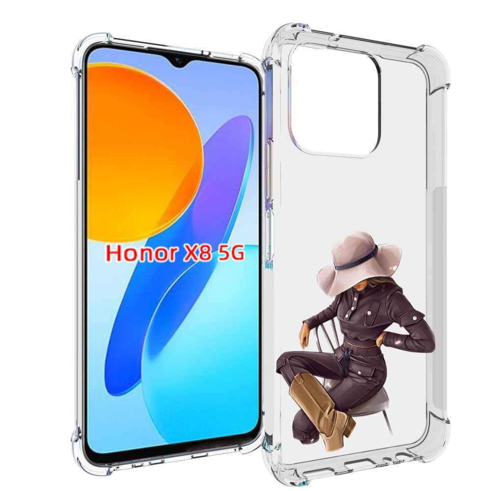

Чехол MyPads загадочная-девушка-в-костюме женский для Honor X8 5G, Прозрачный, Tocco