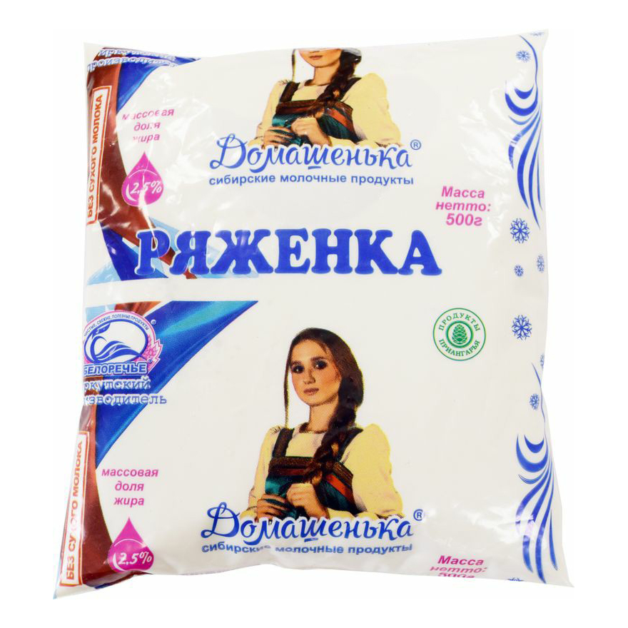 

Ряженка Домашенька 2,5% 500 г