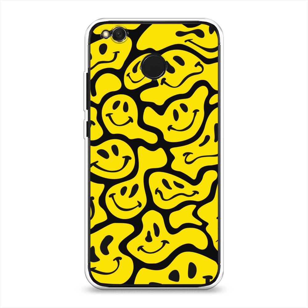 

Чехол на Xiaomi Redmi 4X "Расплывчатые смайлики желтые", Черный;желтый, 31450-6