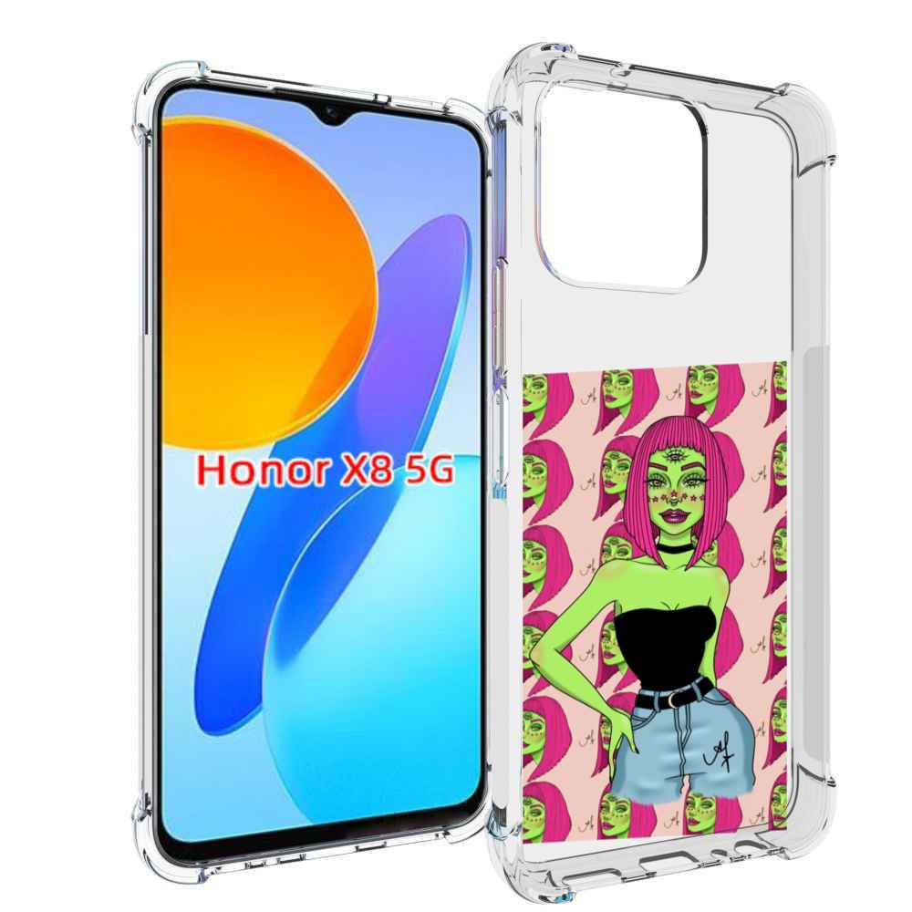 

Чехол MyPads зеленая-девушка-с-глазом женский для Honor X8 5G, Прозрачный, Tocco