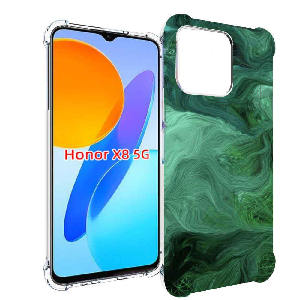 

Чехол MyPads зеленые нити для Honor X8 5G, Прозрачный, Tocco
