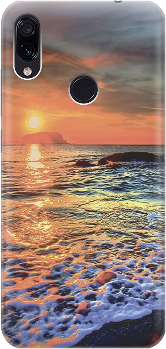 

Чехол на Xiaomi Redmi Note 7 "Закат на море", Белый;оранжевый, 2383