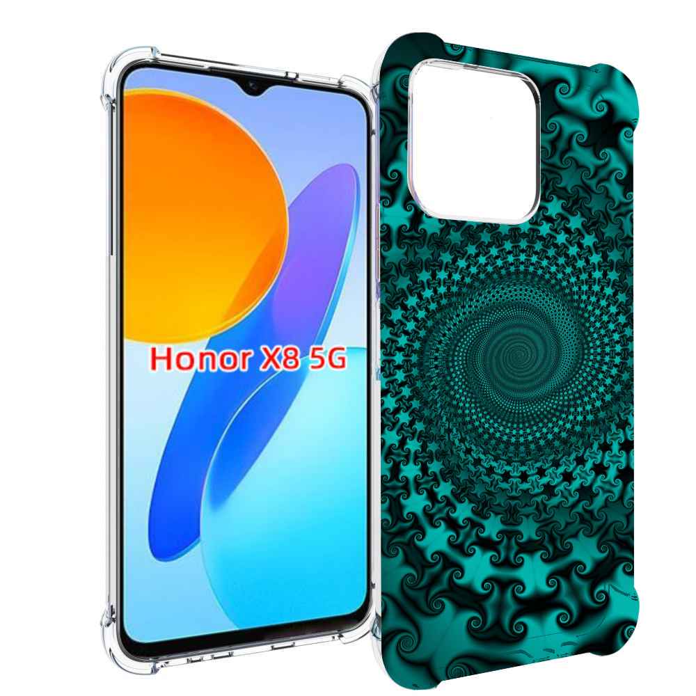 

Чехол MyPads зеленый-гипноз для Honor X8 5G, Прозрачный, Tocco