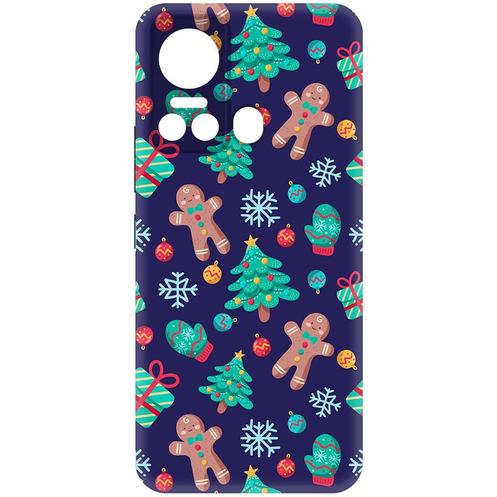 фото Чехол-накладка krutoff soft case прянички и елочки для itel vision 5 черный