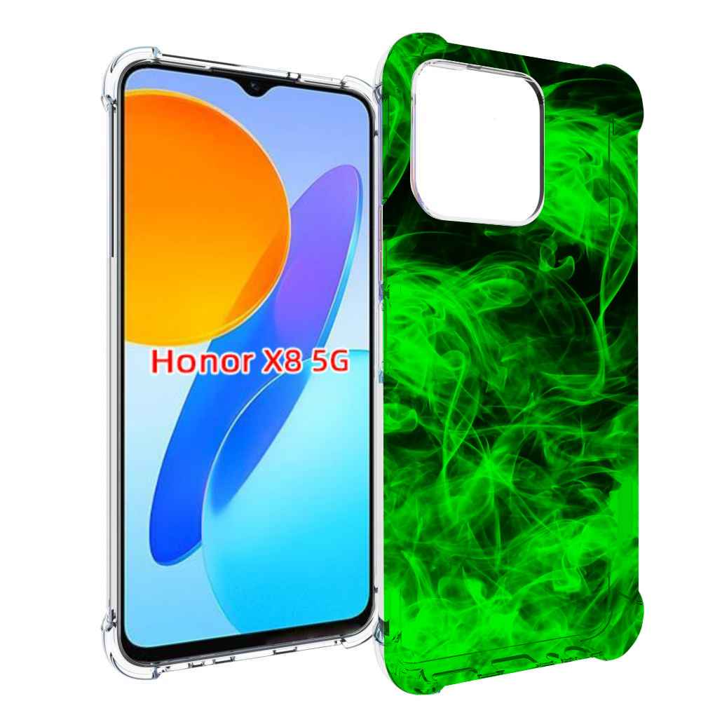 

Чехол MyPads зеленый-дымок для Honor X8 5G, Прозрачный, Tocco