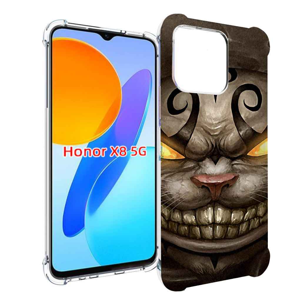 

Чехол MyPads злой котик с желтыми глазами для Honor X8 5G, Прозрачный, Tocco