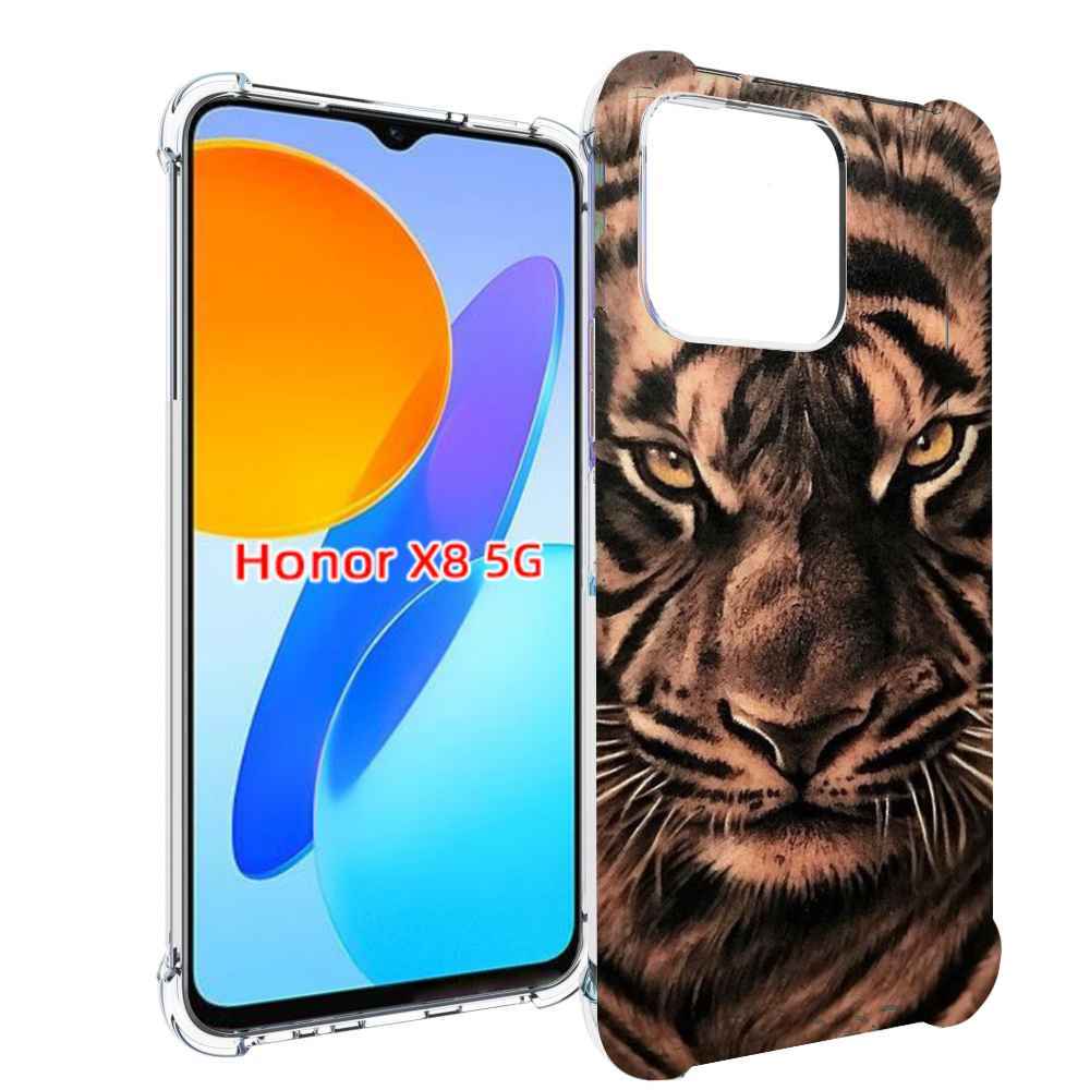 

Чехол MyPads злой-большой-тигр для Honor X8 5G, Прозрачный, Tocco