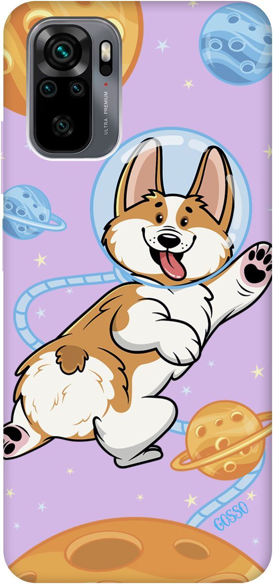 

Чехол на Xiaomi Redmi Note 10 "CosmoCorgi" сиреневый, Фиолетовый;коричневый, 2634