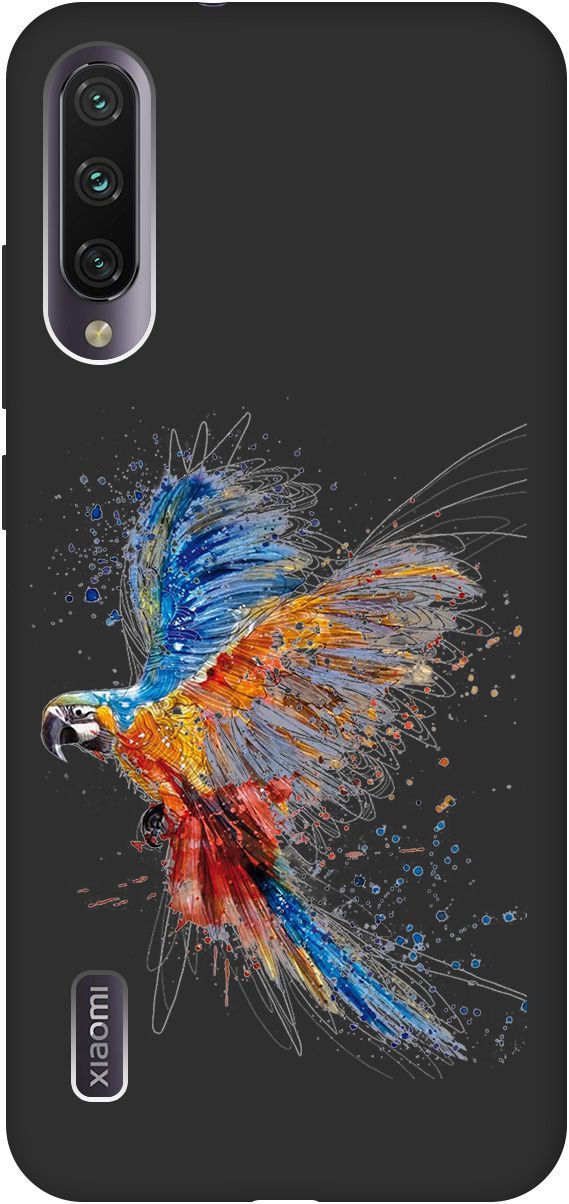 

Чехол на Xiaomi Mi A3 "Colorful Parrot" черный, Черный;красный, 0