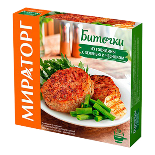 

Биточки из говядины Мираторг с зеленью и чесноком 300 г
