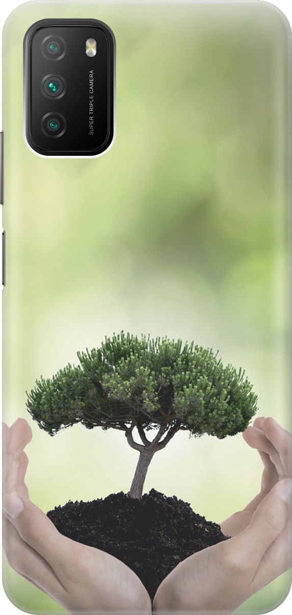 

Чехол на Xiaomi Redmi 9T "Оберегайте природу", Бежевый;зеленый, 2928