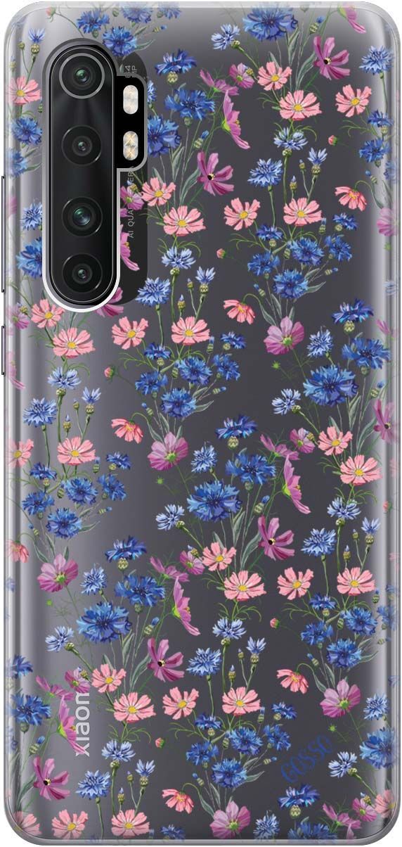 

Чехол на Xiaomi Mi Note 10 Lite "Lovely Cornflowers" прозрачный, Прозрачный;голубой, 154