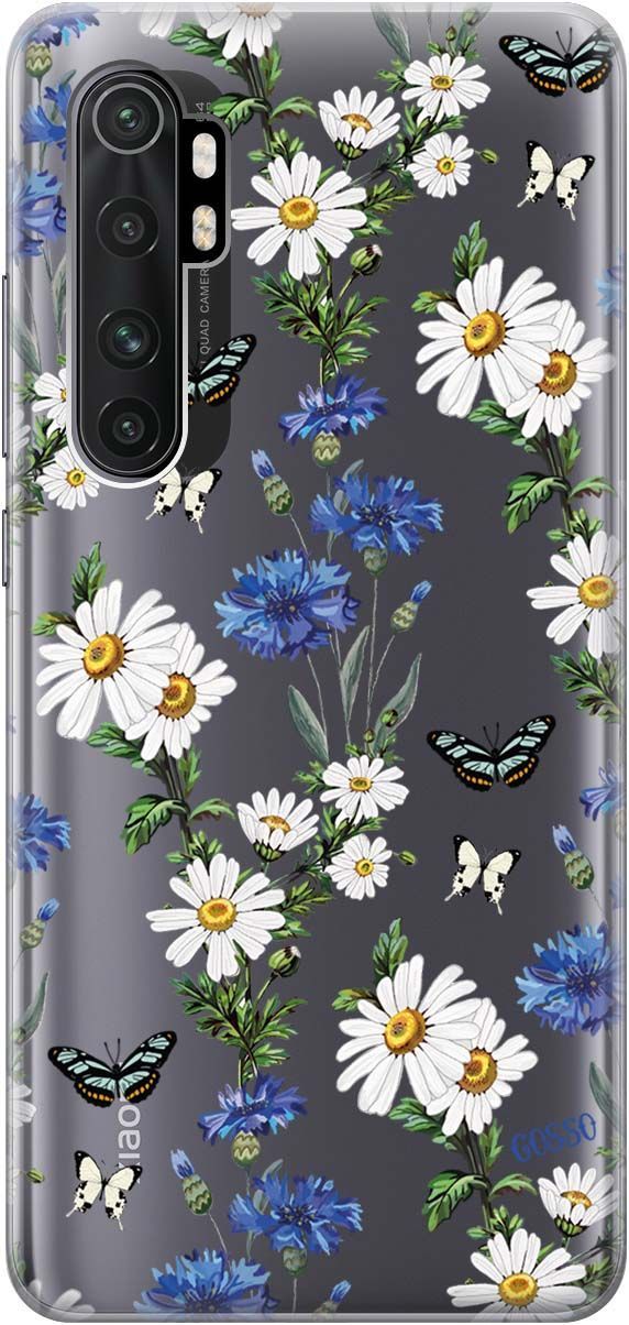 

Чехол на Xiaomi Mi Note 10 Lite "Hello, Camomiles" прозрачный, Прозрачный;голубой, 154