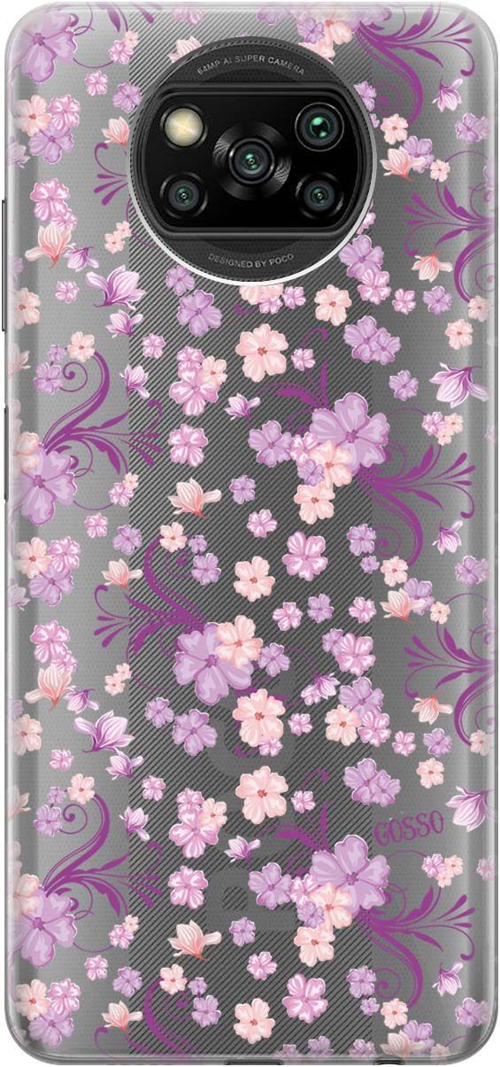 

Чехол на Poco X3/X3 Pro "Lilac Flowers" прозрачный, Прозрачный;фиолетовый, 248