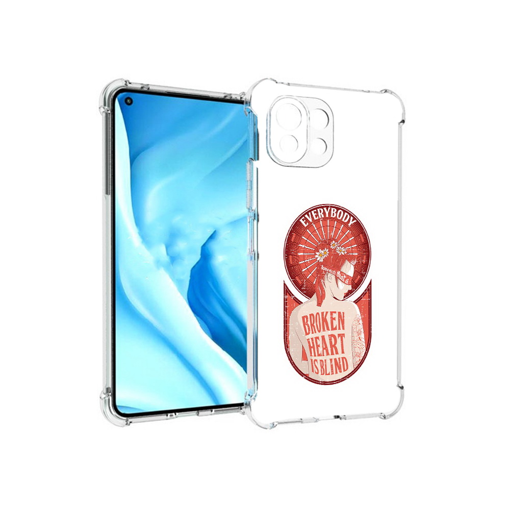 

Чехол MyPads Tocco для Xiaomi Mi 11 Lite девушка разбитое сердце (PT159462.256.310), Прозрачный, Tocco