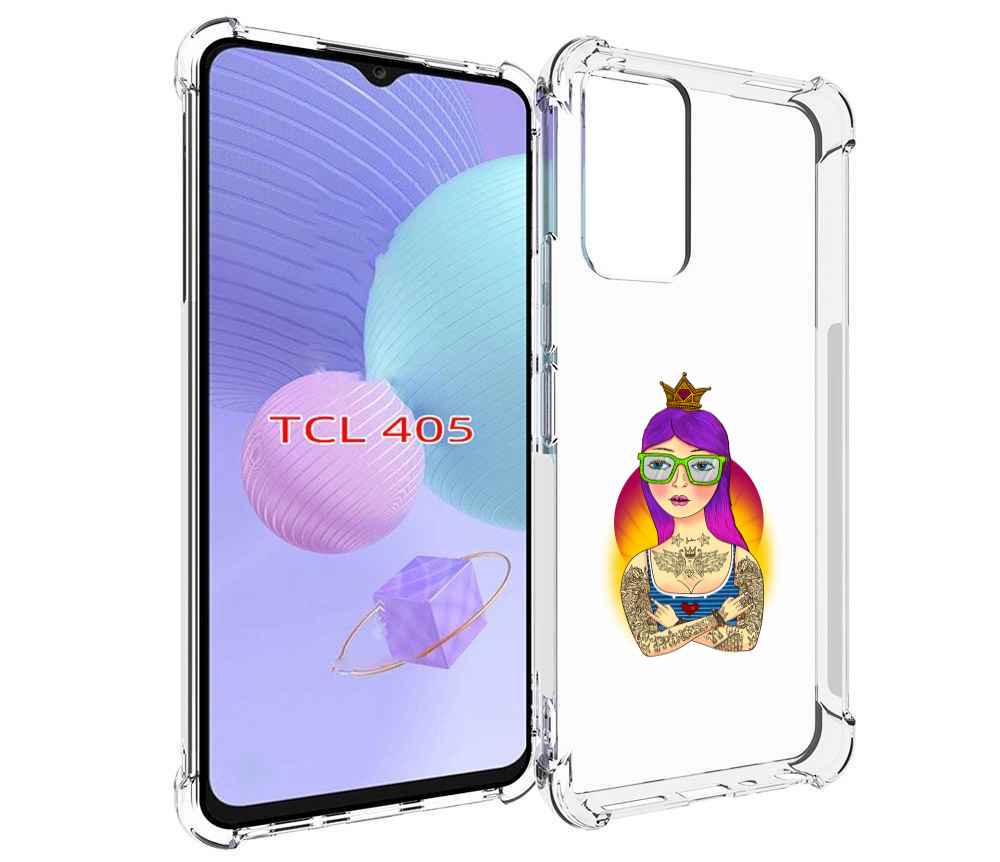 

Чехол MyPads девушка в татуировках с короной для TCL 405, Tocco