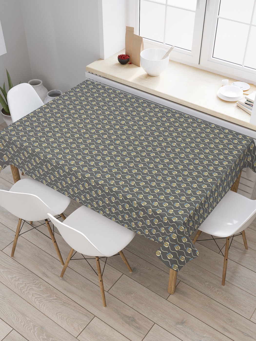 

Скатерть прямоугольная JoyArty "Ретро цветочные фэнтези" из оксфорда, 180x145 см, Голубой, Ретро цветочные фэнтези