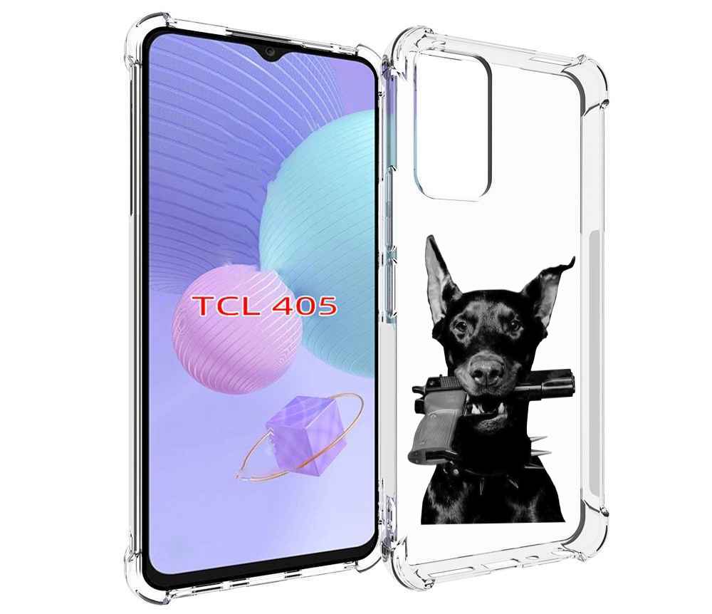 

Чехол MyPads доберман с пистолетом для TCL 405, Tocco