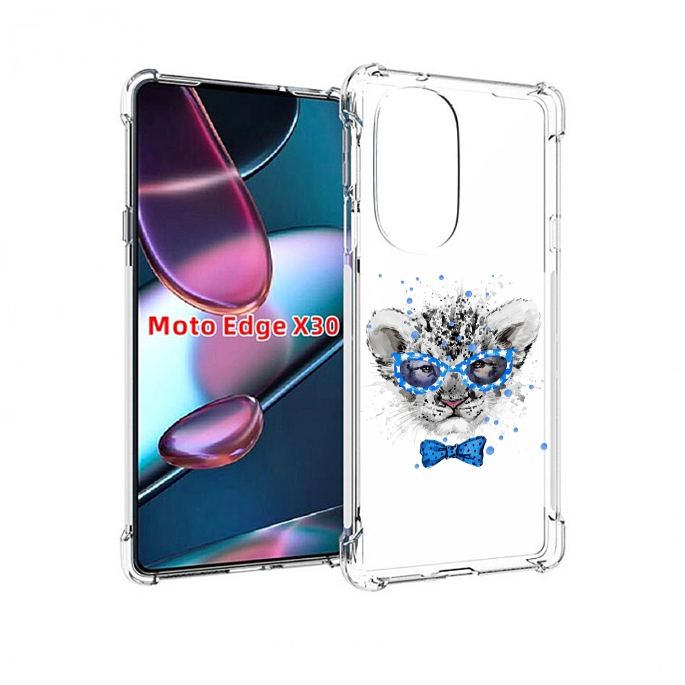 

Чехол MyPads тигренок с бабочкой для Motorola Moto Edge X30, Прозрачный, Tocco