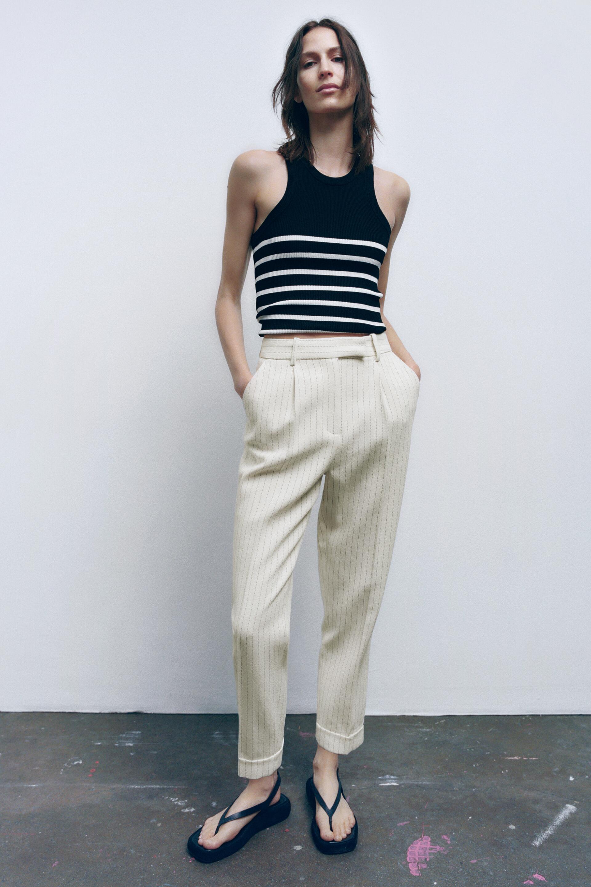 

Брюки женские ZARA 02459101 бежевые S (доставка из-за рубежа), 02459101