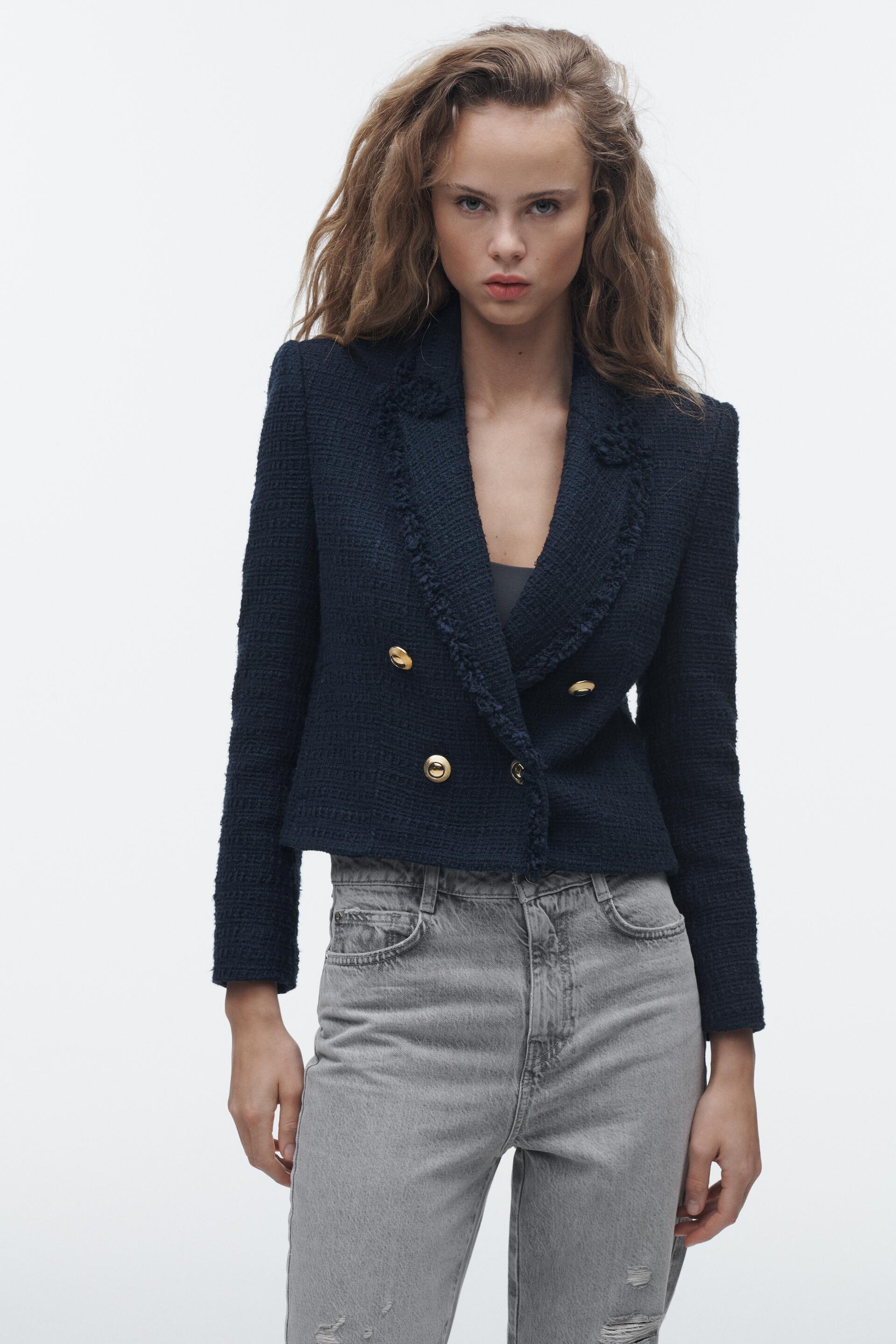 

Жакет женский ZARA 02460692 синий L (доставка из-за рубежа), 02460692
