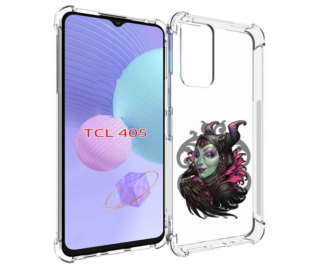 

Чехол MyPads зеленая девушка с вороном для TCL 405, Tocco