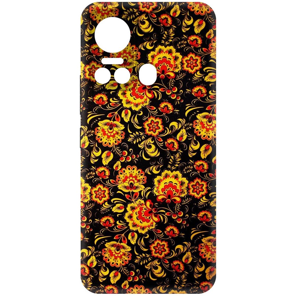 

Чехол-накладка Krutoff Soft Case Хохлома для ITEL Vision 5 черный