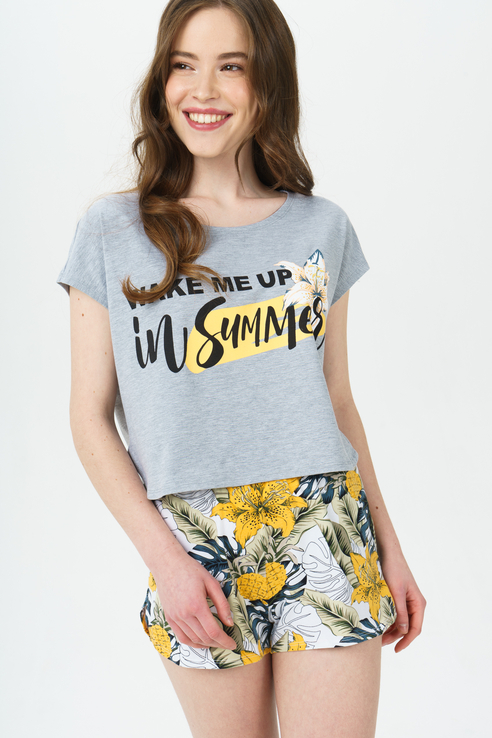 

Пижама женская Mia Cara SS20WJ3035 серая 50-52 RU, SS20WJ3035