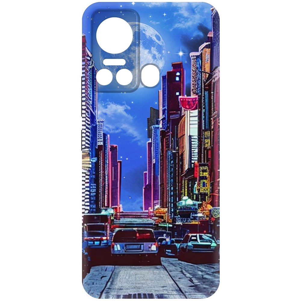 

Чехол-накладка Krutoff Soft Case Ночной город для ITEL Vision 5 черный