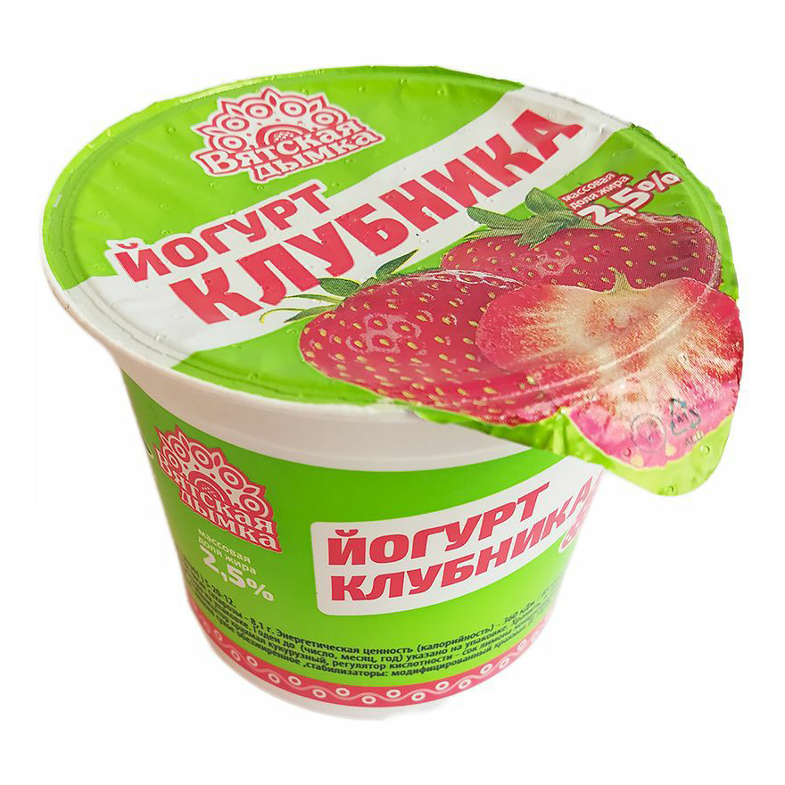 

Йогурт Вятская дымка клубника с сахаром 2,5% 125 г