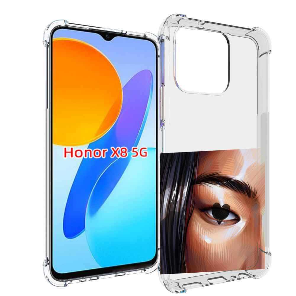 

Чехол MyPads зрачок-сердце женский для Honor X8 5G, Прозрачный, Tocco