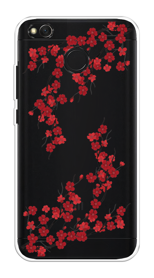 

Чехол на Xiaomi Redmi 4X "Красная сакура", Красный;черный, 31450-2