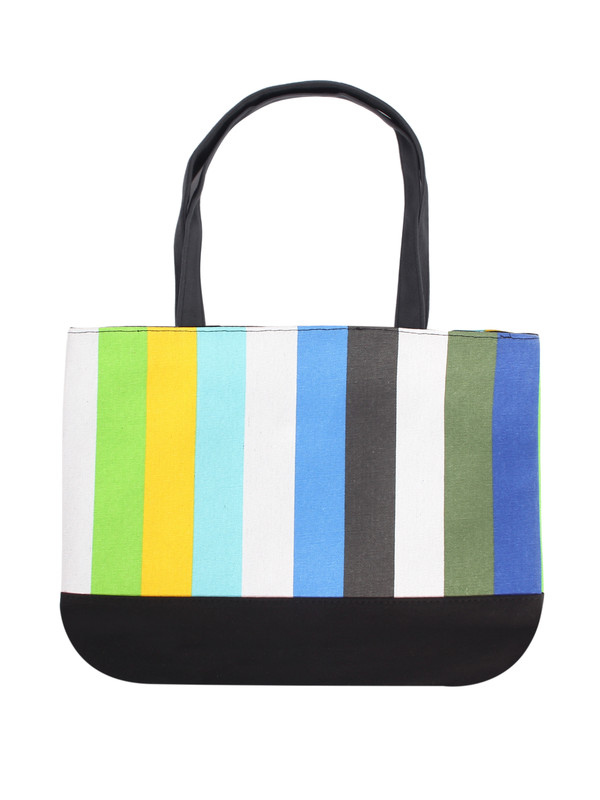 Пляжная сумка женская ZW732, черный/зеленый Pretty Mania. Цвет: разноцветный