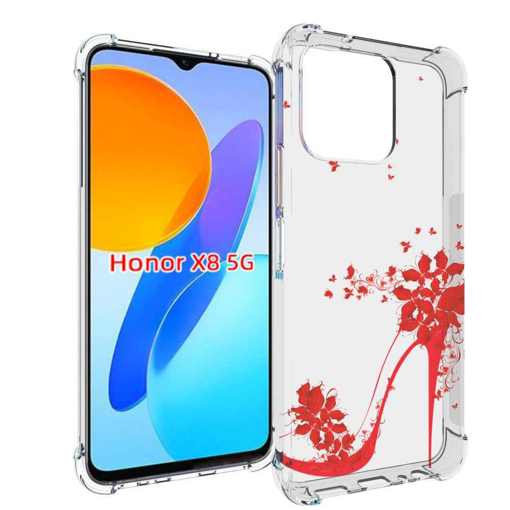 

Чехол MyPads каблук-в-цветах для Honor X8 5G, Прозрачный, Tocco
