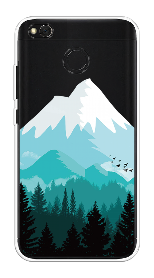 

Чехол на Xiaomi Redmi 4X "Синяя снежная гора", Белый;голубой, 31450-2