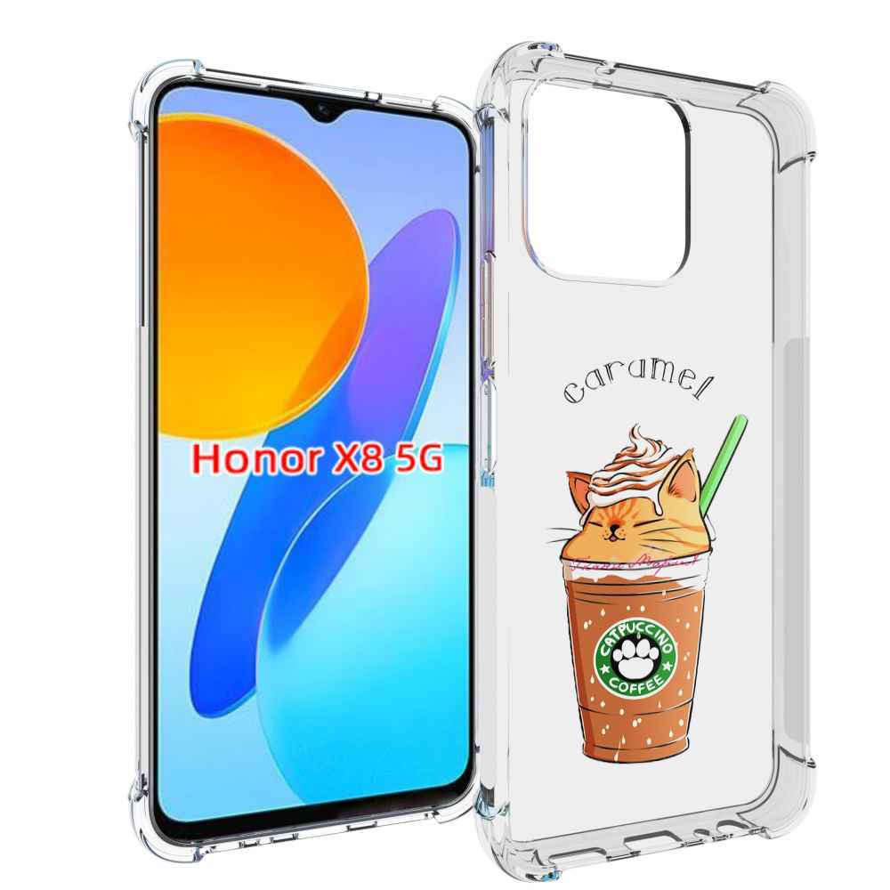 

Чехол MyPads карамельный напиток женский для Honor X8 5G, Прозрачный, Tocco
