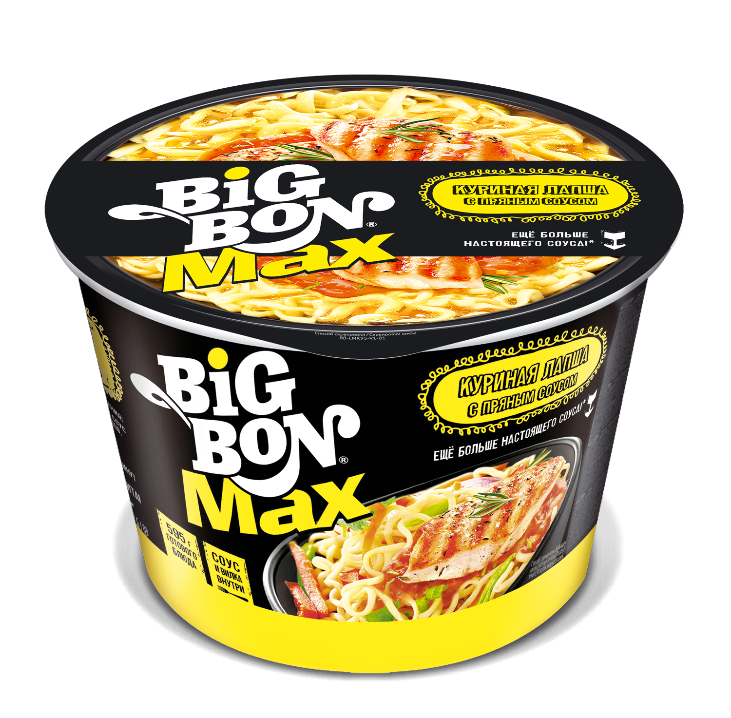 Лапша Big Bon курица и пряный соус быстрого приготовления 95 г