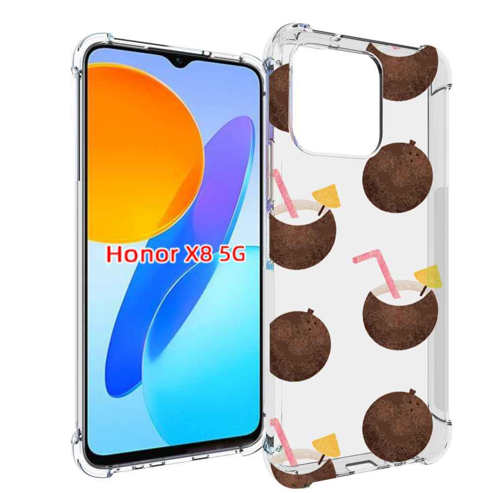

Чехол MyPads кокосики для Honor X8 5G, Прозрачный, Tocco